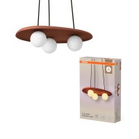 Pendelleuchte 3-flammig Ton Glas G9 Weiß L:50 cm OSRAM