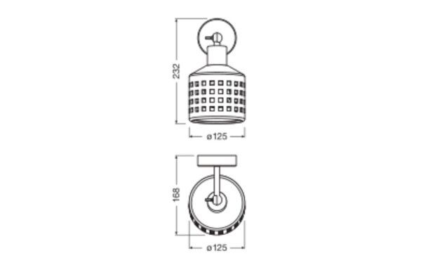 Wandleuchte flexibel Ton Braun E27 H:23,2 cm OSRAM