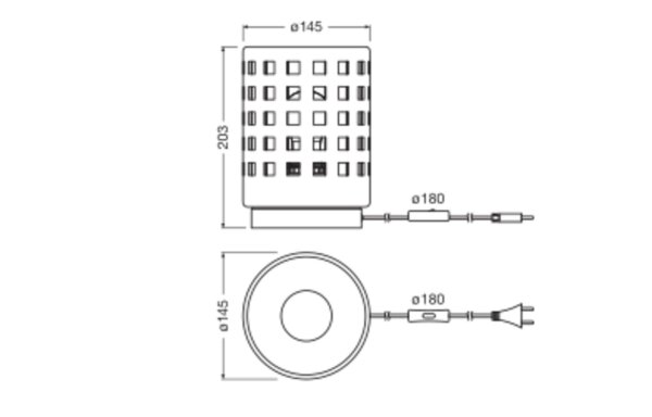 Tischlampe Ton Metall E27 Braun H:20,3 cm OSRAM