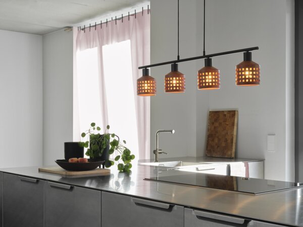 Pendelleuchte 4-flammig Ton Metall L:90,5 cm lang OSRAM