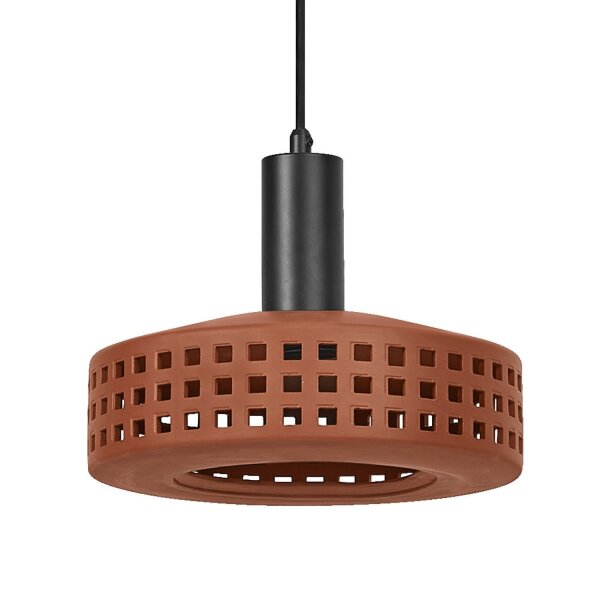 Hängelampe Ton Metall Braun Schwarz E27 L:26 cm OSRAM