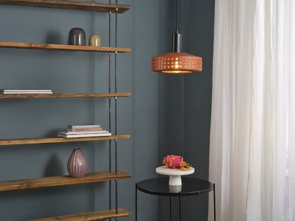 Hängelampe Ton Metall Braun Schwarz E27 L:26 cm OSRAM