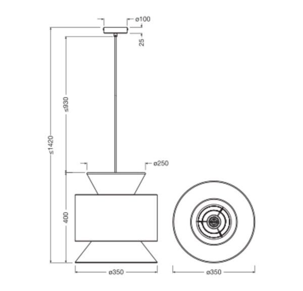 Pendelleuchte Weiß Bast Beige E27 Ø35 cm OSRAM