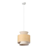 Pendelleuchte Wei&szlig; Bast Beige E27 &Oslash;35 cm OSRAM