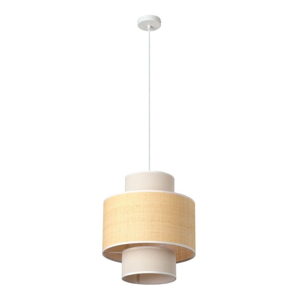 Hängelampe Weiß Bast Beige E27 Ø35 cm modern OSRAM