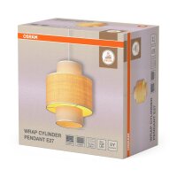 Hängelampe Weiß Bast Beige E27 Ø35 cm...