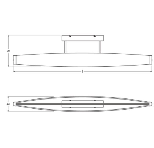 LED Deckenleuchte Filz Metall 3000 K L:100 cm OSRAM