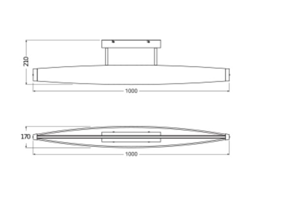 LED Deckenleuchte Filz Metall 3000 K L:100 cm OSRAM