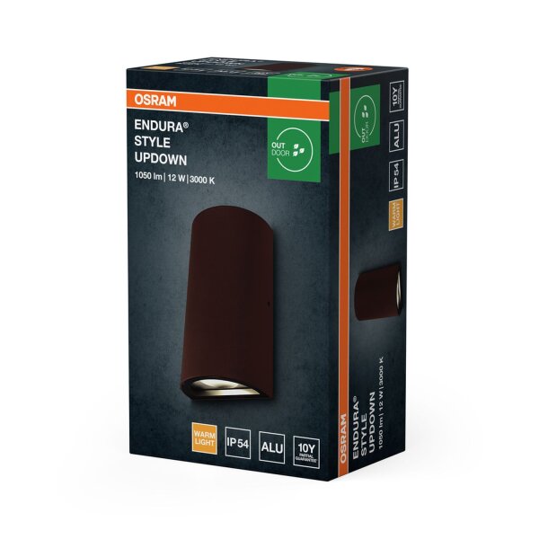 LED Wandleuchte Up Down Alu 3000 K IP54 H:16 cm OSRAM