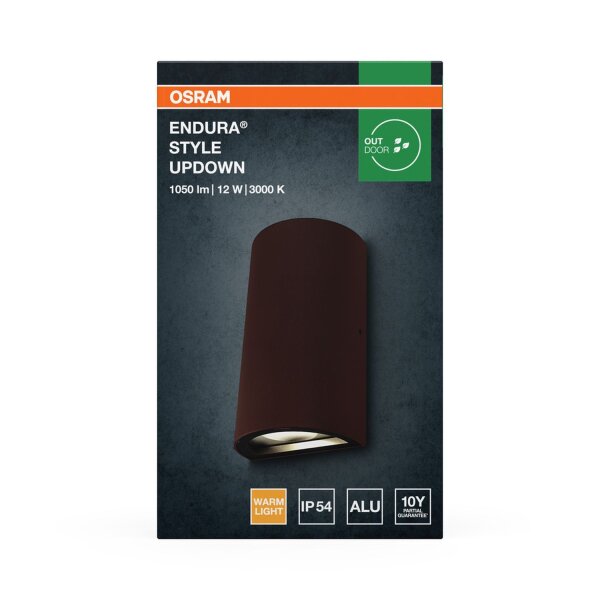 LED Wandleuchte Up Down Alu 3000 K IP54 H:16 cm OSRAM