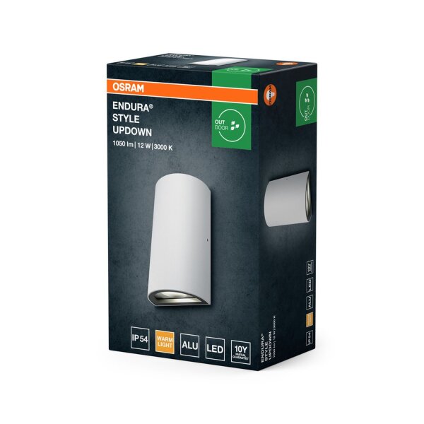 LED Wandleuchte Up Down Weiß 3000 K IP44 H:16 cm OSRAM
