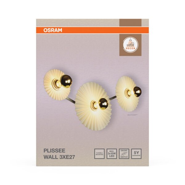 Wandleuchte flexibel Stahl E27 L:72 cm Design OSRAM