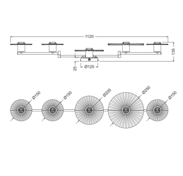 Wandlampe schwenkbar Beige Stahl E27 L:112 cm OSRAM