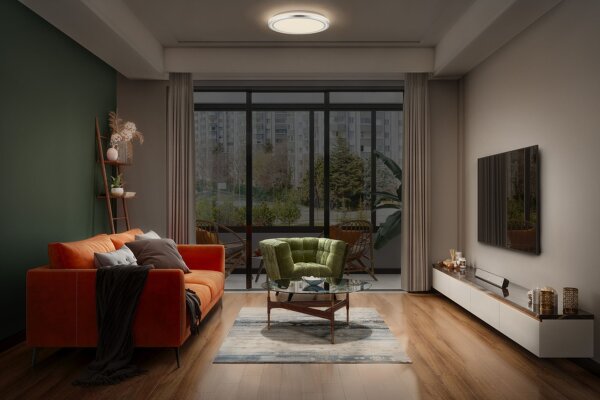 LED Deckenleuchte Silber Metall 3000 K Ø29,5cm OSRAM