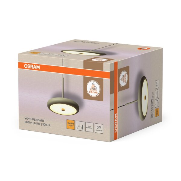 LED Hängelampe verstellbar Beige Metall 3000 K OSRAM