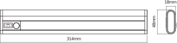 LED Wandleuchte Sensor Batterie Weiß Alu 4000 K OSRAM