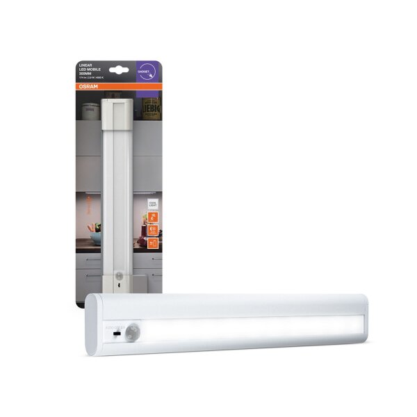 LED Wandleuchte Sensor Batterie Weiß Alu 4000 K OSRAM