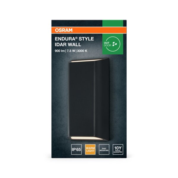 LED Wandlampe Metall 3000 K IP65 H:22 cm OSRAM