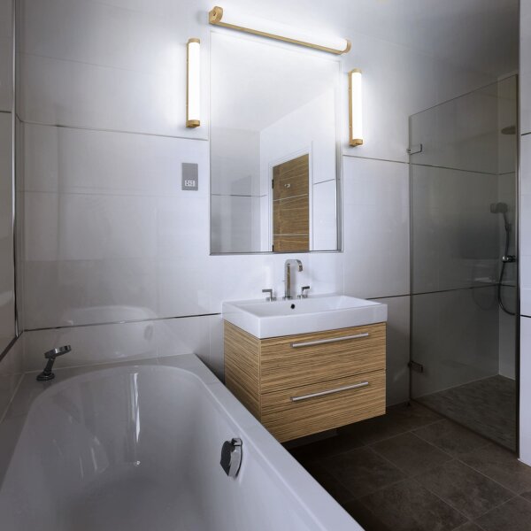 LED Wandleuchte dimmbar CCT Metall Holz 3000-4000K IP44