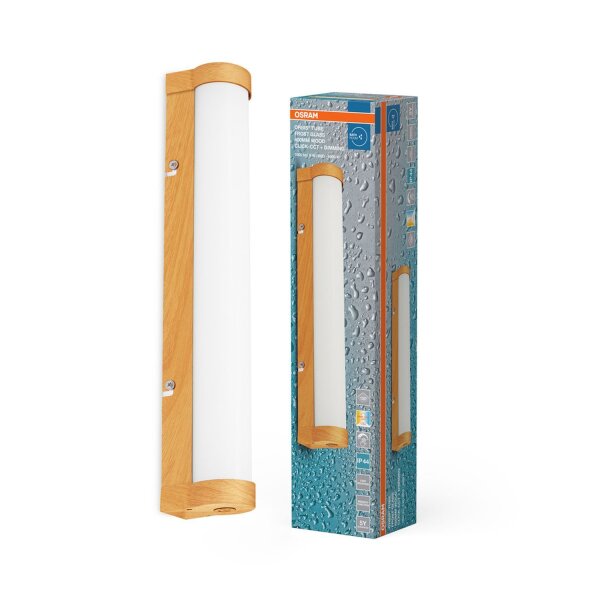 LED Wandleuchte dimmbar CCT Metall Holz 3000-4000K IP44