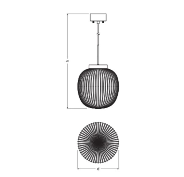 Hängelampe Marmor Glas E27 rund Ø31 cm blendarm OSRAM