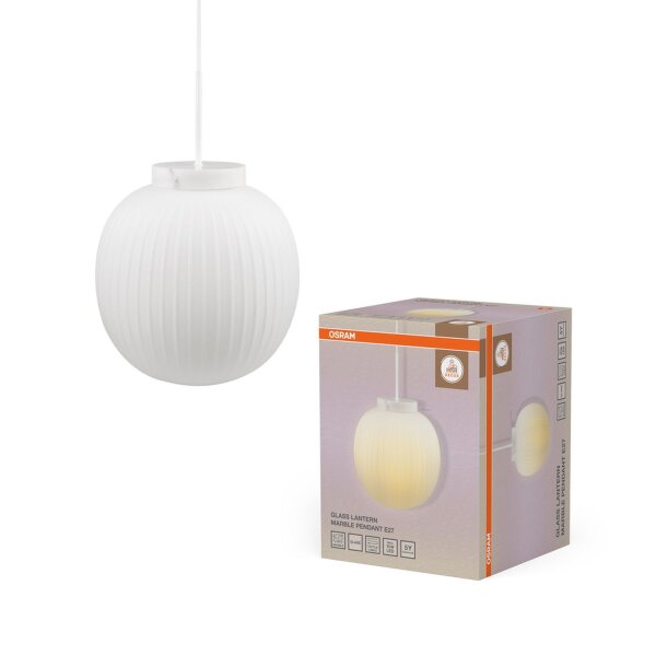 Hängelampe Marmor Glas E27 rund Ø31 cm blendarm OSRAM