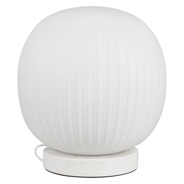 Tischlampe Weiß Marmor Glas E27 33,5 cm gemütlich OSRAM