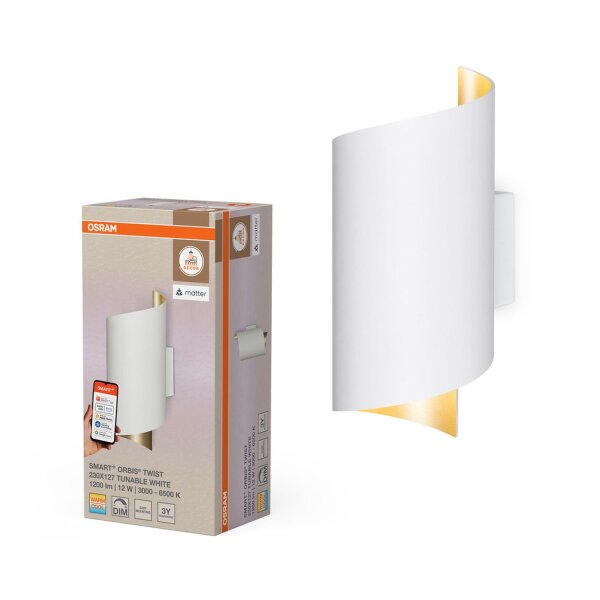 LED Wandlampe dimmbar Smart+ TW Weiß Alu H:23cm OSRAM