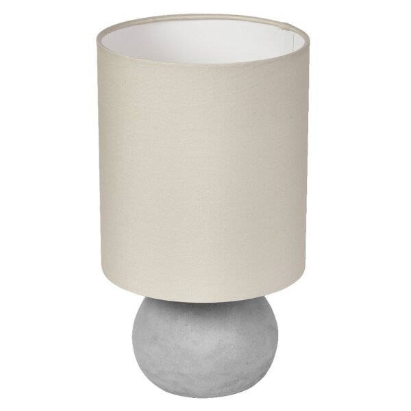 Tischleuchte Grau Beige Beton Stoff E27 H:38 cm OSRAM