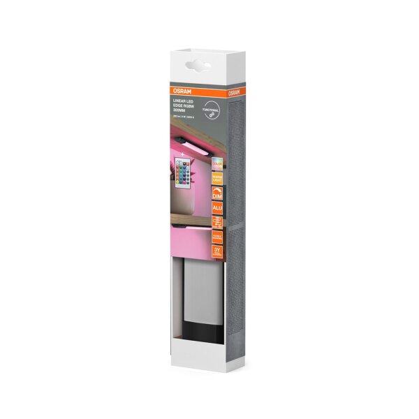 LED Leuchte dimmbar RGBW RGB Schwarz 3000K B:30cm OSRAM