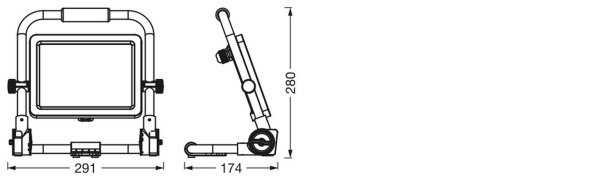 LED Arbeitsleuchte schwenkbar Alu Glas 6500K IP65 OSRAM