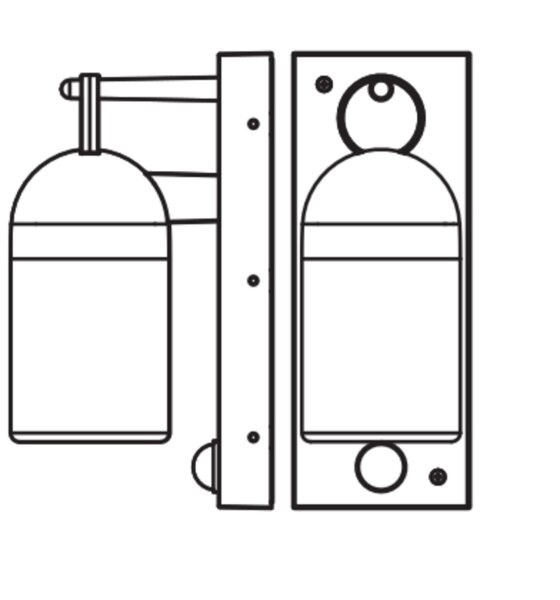 Wandleuchte Sensor Dunkelgrau Alu Glas IP65 E27 OSRAM