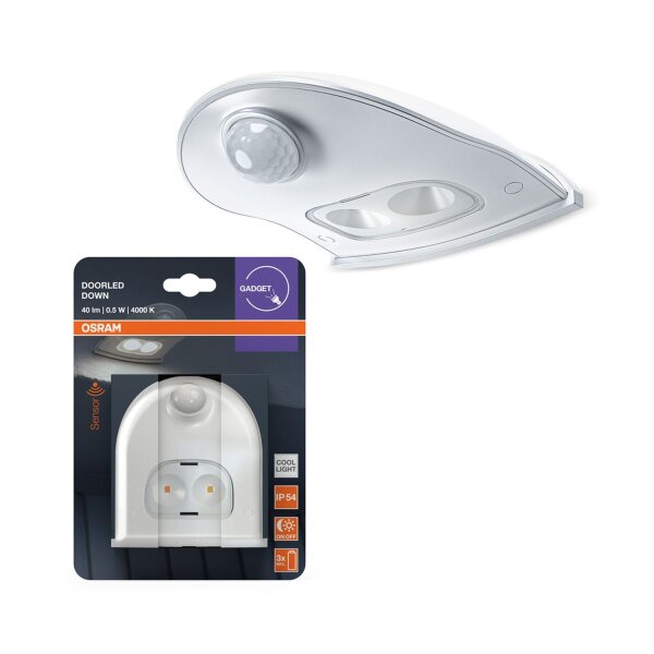 LED Wandlampe Sensor Weiß Metall 4000 K IP54 OSRAM