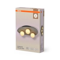 Deckenleuchte 3-flammig Beton Glas blendarm G9 OSRAM