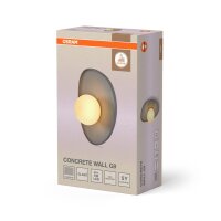 Wandleuchte Beton Glas Kugel G9 Weiß H:26 cm Grau...