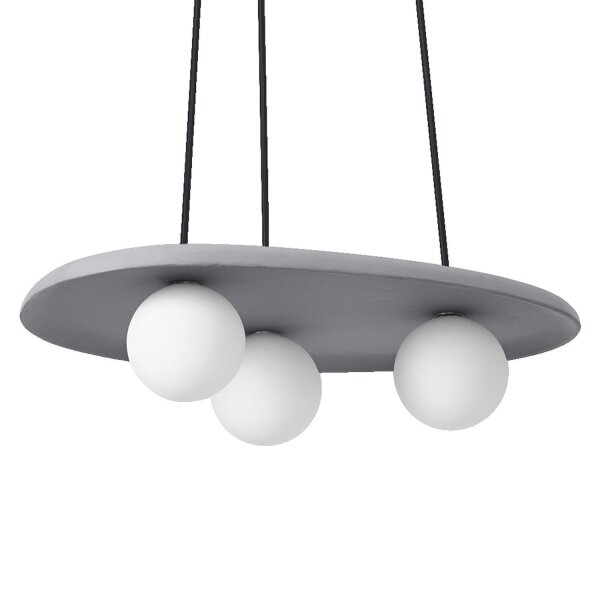 Pendelleuchte 3-flammig Beton Glaskugel G9 OSRAM