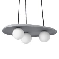 Pendelleuchte 3-flammig Beton Glaskugel G9 OSRAM