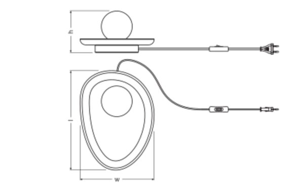 Tischleuchte Beton Glas blendarm G9 H:13,5 cm OSRAM