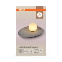 Tischleuchte Beton Glas blendarm G9 H:13,5 cm OSRAM