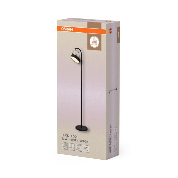 LED Stehleuchte verstellbar Schwarz Stahl 3000 K OSRAM