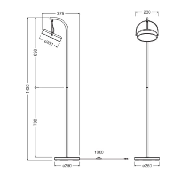 LED Stehleuchte verstellbar Schwarz Stahl 3000 K OSRAM
