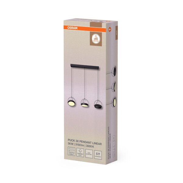 LED Hängelampe verstellbar Stahl 3000 K L:108 cm OSRAM