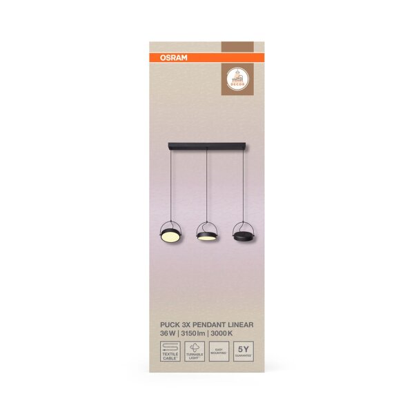 LED Hängelampe verstellbar Stahl 3000 K L:108 cm OSRAM