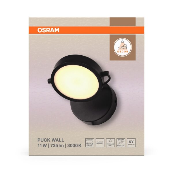 LED Wandlampe schwenkbar Stahl 3000 K B:15 cm OSRAM
