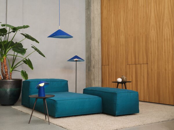 Pendelleuchte verstellbar Blau Filz E14 Ø50 cm OSRAM