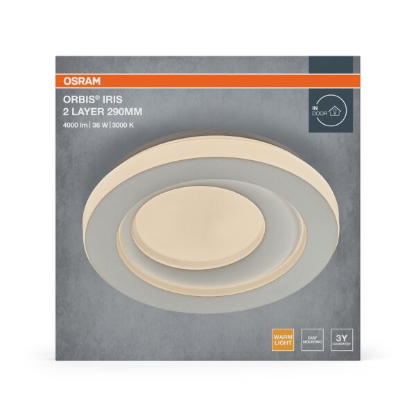 LED Deckenlampe Weiß Metall 3000K rund Ø29cm OSRAM