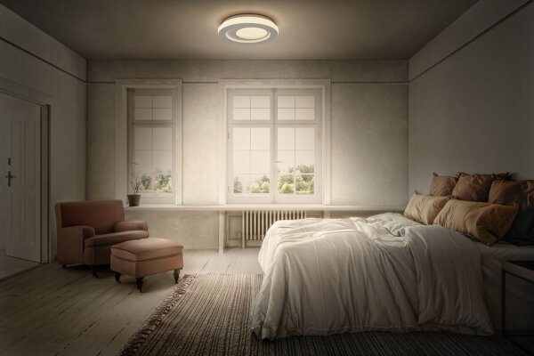 LED Deckenlampe Weiß Metall 3000K rund Ø29cm OSRAM