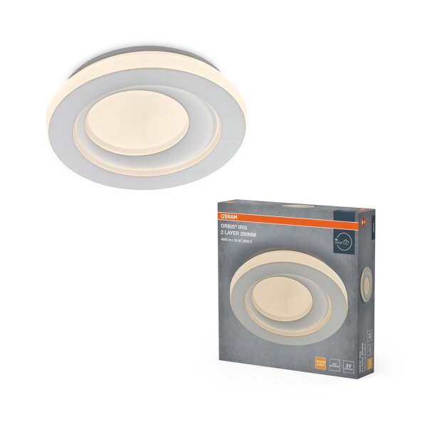 LED Deckenlampe Weiß Metall 3000K rund Ø29cm OSRAM