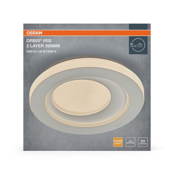 LED Deckenleuchte Weiß Metall 3000K Ø39cm rund OSRAM