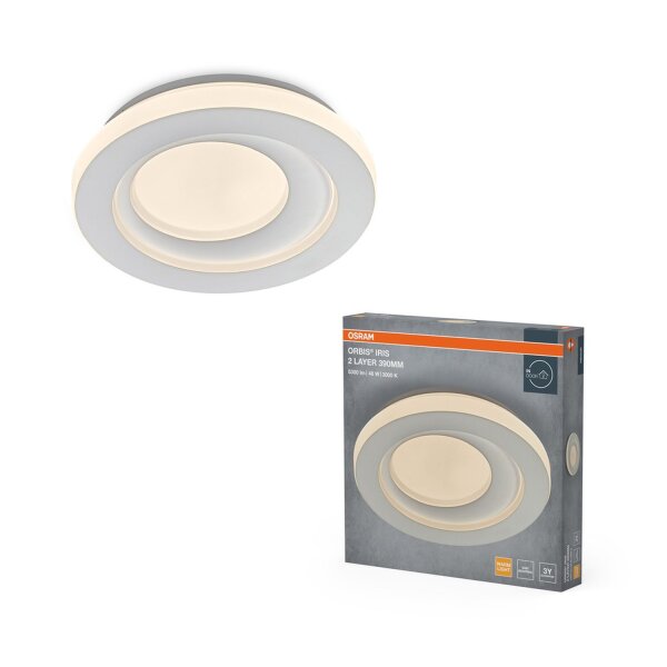 LED Deckenleuchte Weiß Metall 3000K Ø39cm rund OSRAM